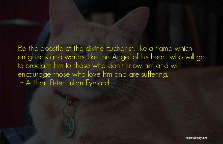 Peter Julian Eymard Quotes: Be The Apostle Of The Divine Eucharist, Like A Flame Which Enlightens And Warms, Like The Angel Of His Heart