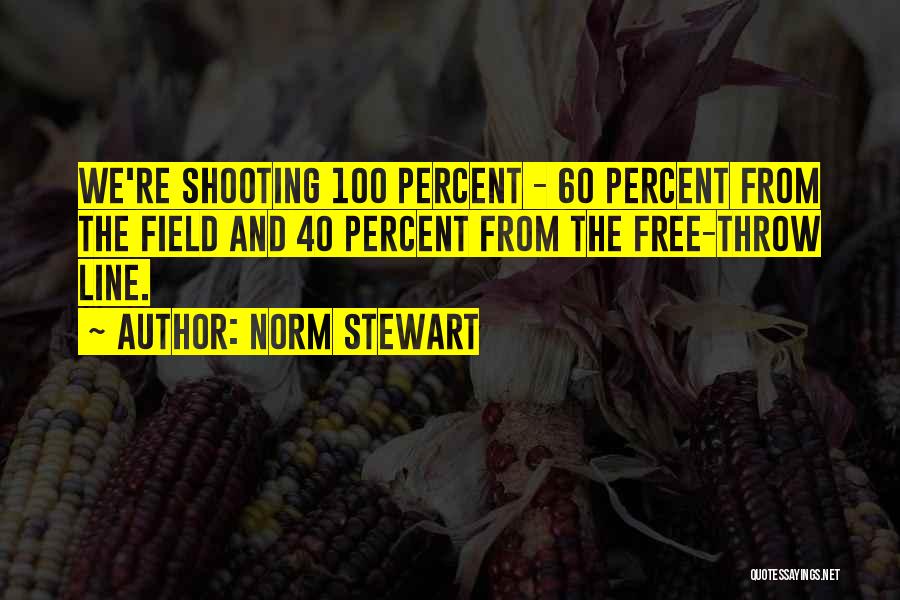 Norm Stewart Quotes: We're Shooting 100 Percent - 60 Percent From The Field And 40 Percent From The Free-throw Line.