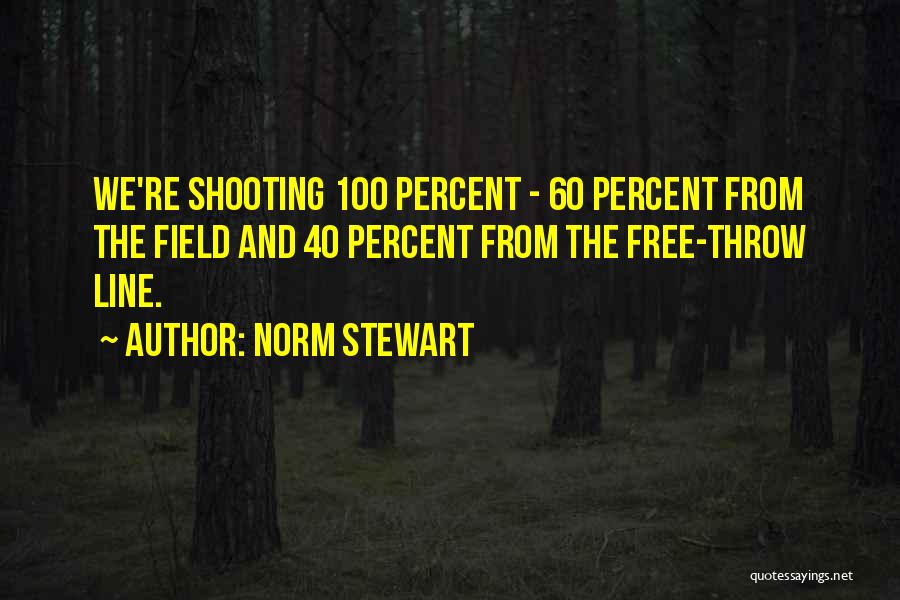 Norm Stewart Quotes: We're Shooting 100 Percent - 60 Percent From The Field And 40 Percent From The Free-throw Line.