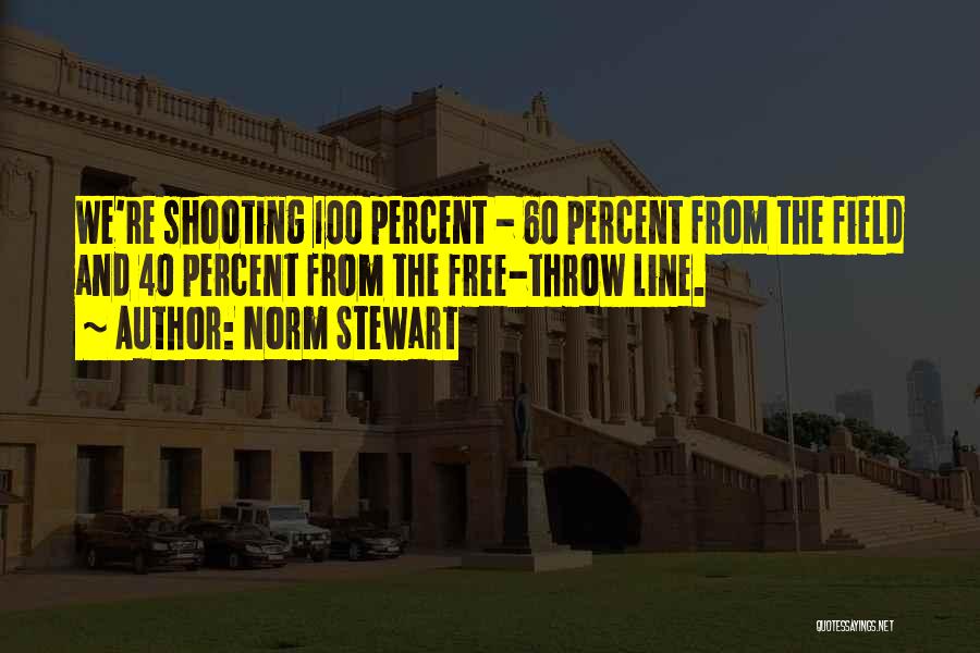 Norm Stewart Quotes: We're Shooting 100 Percent - 60 Percent From The Field And 40 Percent From The Free-throw Line.