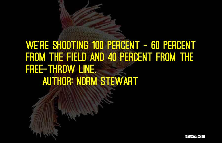Norm Stewart Quotes: We're Shooting 100 Percent - 60 Percent From The Field And 40 Percent From The Free-throw Line.