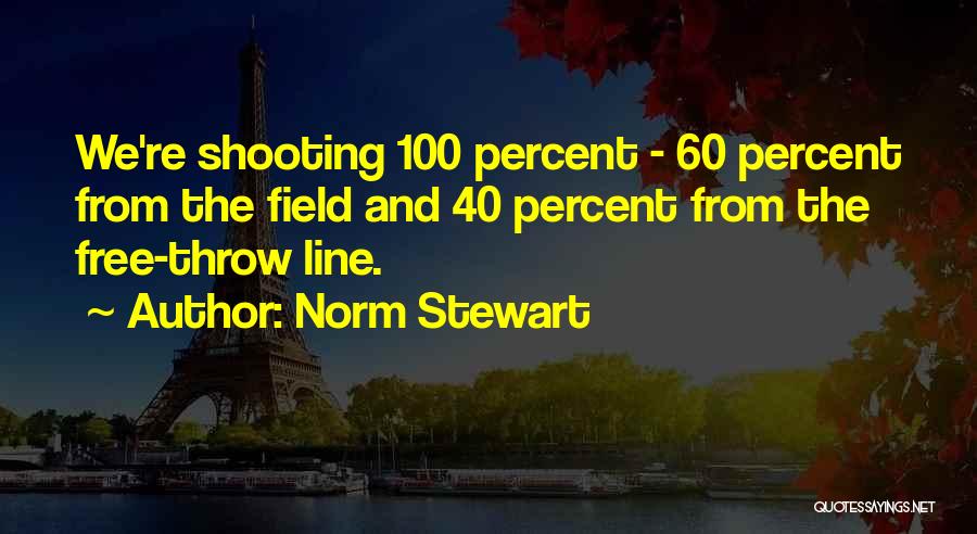 Norm Stewart Quotes: We're Shooting 100 Percent - 60 Percent From The Field And 40 Percent From The Free-throw Line.