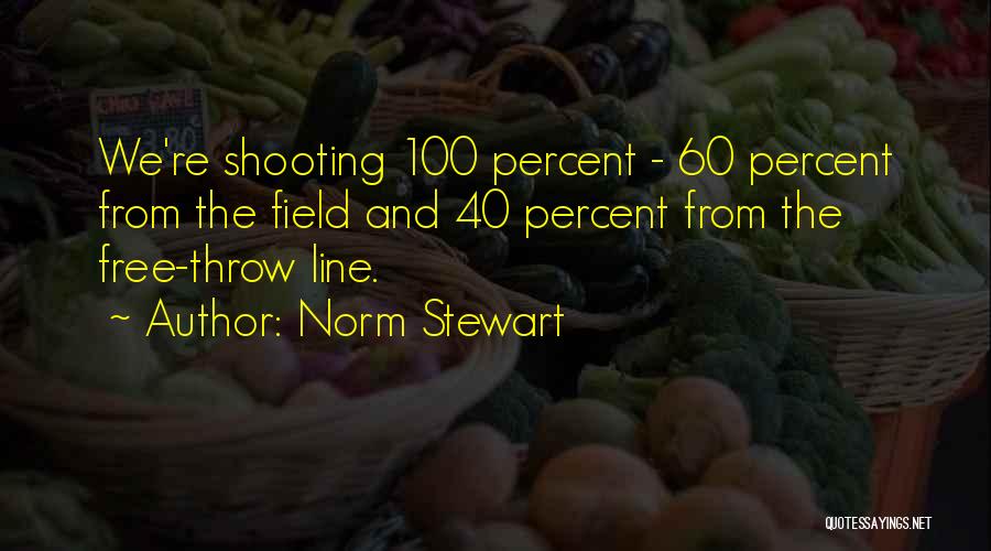 Norm Stewart Quotes: We're Shooting 100 Percent - 60 Percent From The Field And 40 Percent From The Free-throw Line.