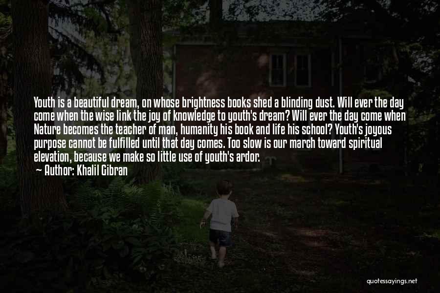 Khalil Gibran Quotes: Youth Is A Beautiful Dream, On Whose Brightness Books Shed A Blinding Dust. Will Ever The Day Come When The