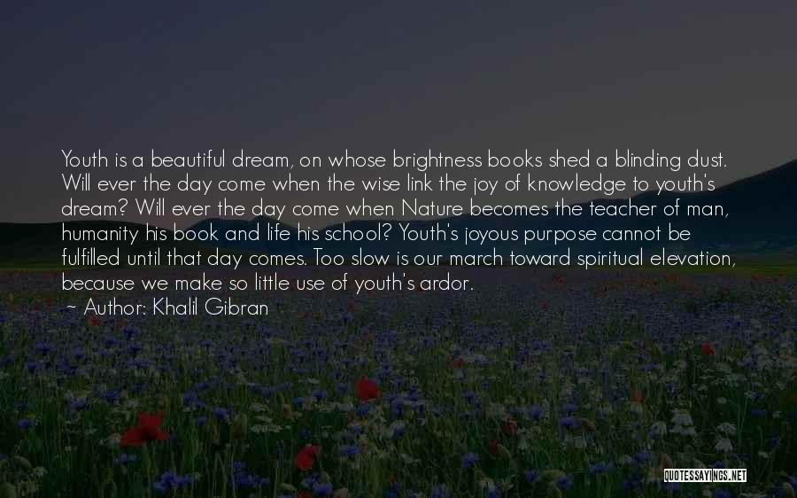 Khalil Gibran Quotes: Youth Is A Beautiful Dream, On Whose Brightness Books Shed A Blinding Dust. Will Ever The Day Come When The