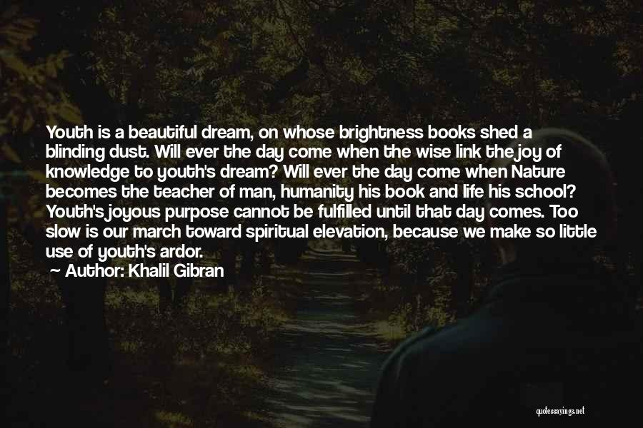 Khalil Gibran Quotes: Youth Is A Beautiful Dream, On Whose Brightness Books Shed A Blinding Dust. Will Ever The Day Come When The