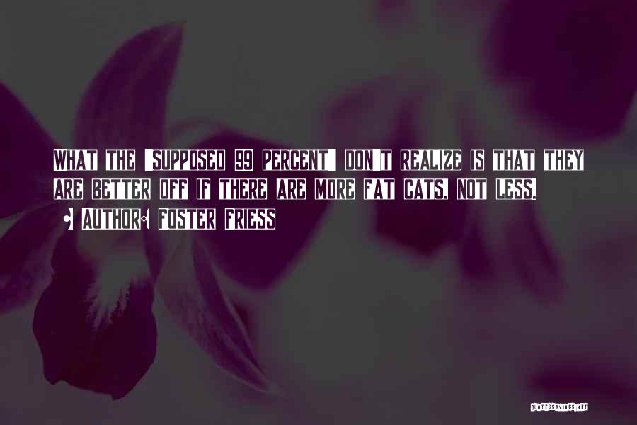 Foster Friess Quotes: What The 'supposed 99 Percent' Don't Realize Is That They Are Better Off If There Are More Fat Cats, Not