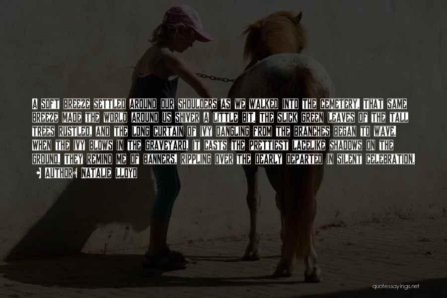 Natalie Lloyd Quotes: A Soft Breeze Settled Around Our Shoulders As We Walked Into The Cemetery. That Same Breeze Made The World Around