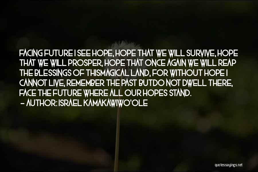 Israel Kamakawiwo'ole Quotes: Facing Future I See Hope, Hope That We Will Survive, Hope That We Will Prosper, Hope That Once Again We