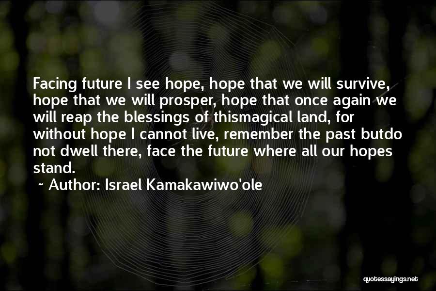 Israel Kamakawiwo'ole Quotes: Facing Future I See Hope, Hope That We Will Survive, Hope That We Will Prosper, Hope That Once Again We