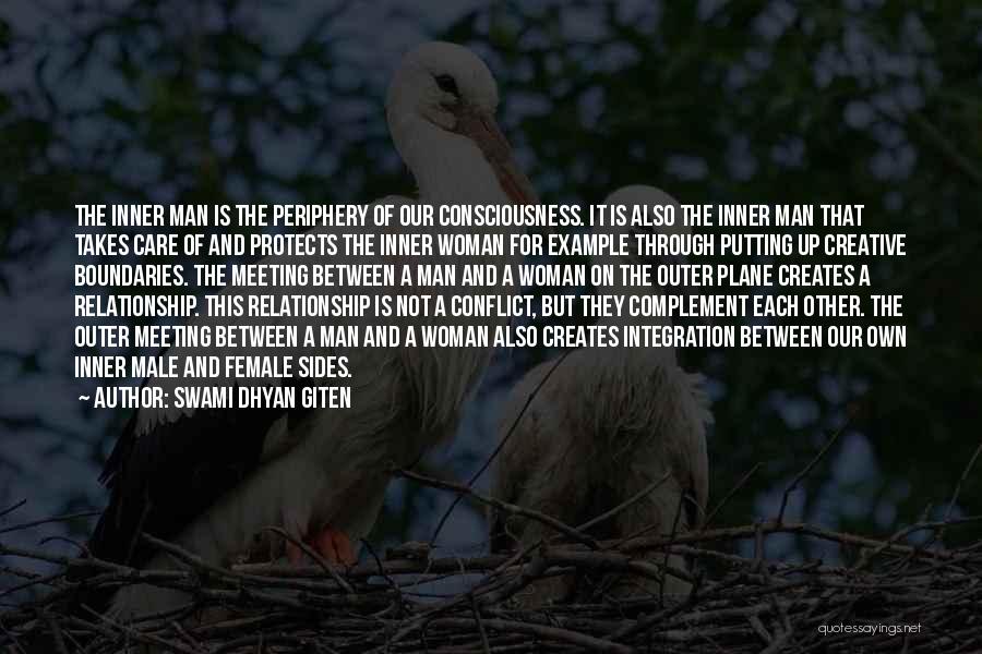 Swami Dhyan Giten Quotes: The Inner Man Is The Periphery Of Our Consciousness. It Is Also The Inner Man That Takes Care Of And