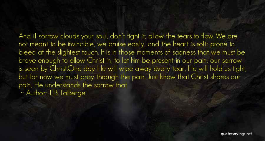 T.B. LaBerge Quotes: And If Sorrow Clouds Your Soul, Don't Fight It; Allow The Tears To Flow. We Are Not Meant To Be