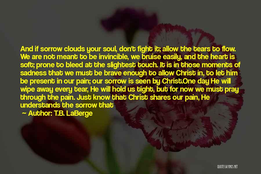 T.B. LaBerge Quotes: And If Sorrow Clouds Your Soul, Don't Fight It; Allow The Tears To Flow. We Are Not Meant To Be