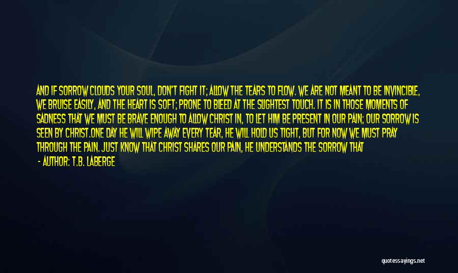 T.B. LaBerge Quotes: And If Sorrow Clouds Your Soul, Don't Fight It; Allow The Tears To Flow. We Are Not Meant To Be