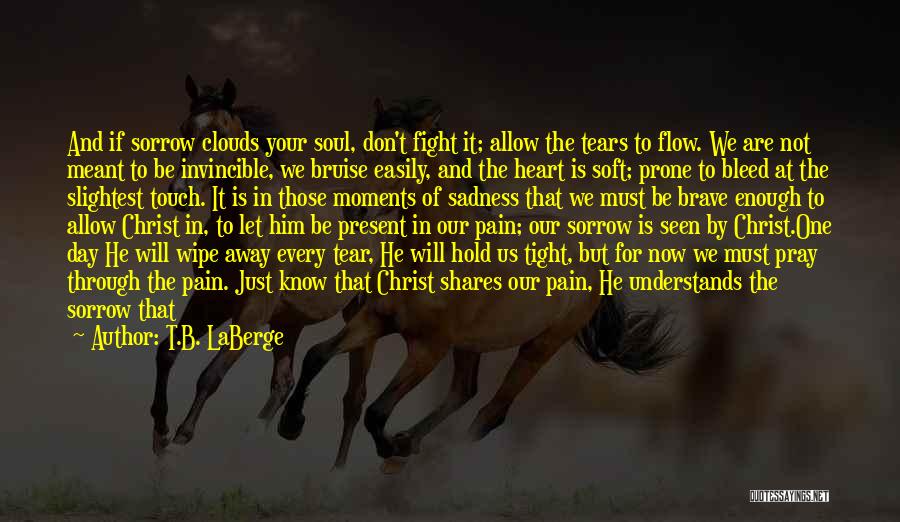 T.B. LaBerge Quotes: And If Sorrow Clouds Your Soul, Don't Fight It; Allow The Tears To Flow. We Are Not Meant To Be