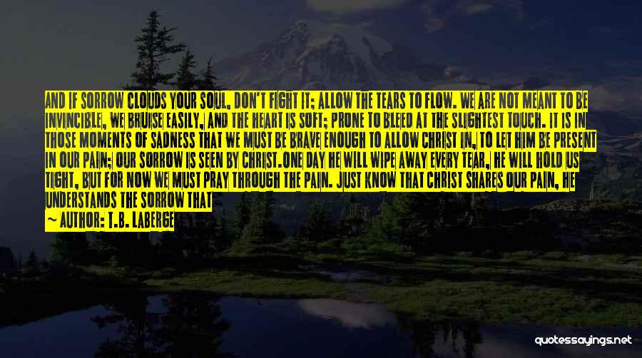 T.B. LaBerge Quotes: And If Sorrow Clouds Your Soul, Don't Fight It; Allow The Tears To Flow. We Are Not Meant To Be