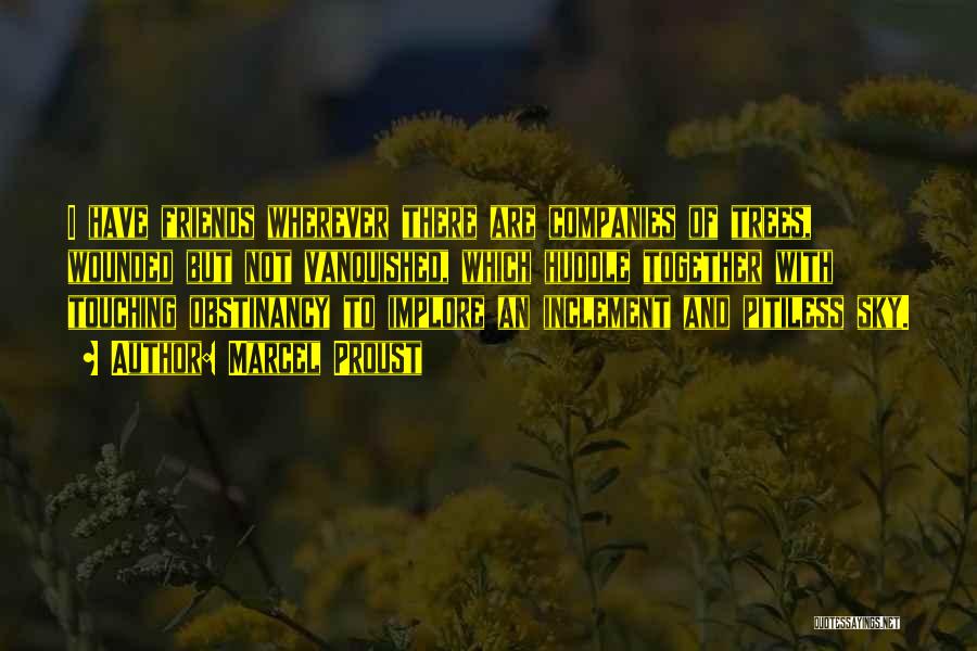 Marcel Proust Quotes: I Have Friends Wherever There Are Companies Of Trees, Wounded But Not Vanquished, Which Huddle Together With Touching Obstinancy To