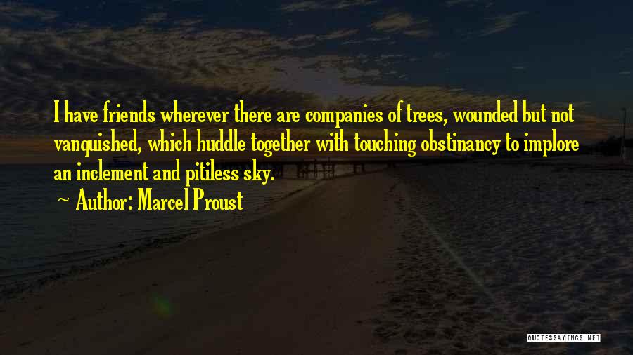 Marcel Proust Quotes: I Have Friends Wherever There Are Companies Of Trees, Wounded But Not Vanquished, Which Huddle Together With Touching Obstinancy To