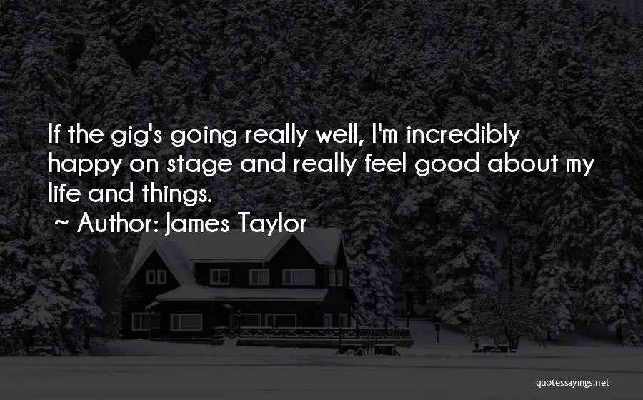 James Taylor Quotes: If The Gig's Going Really Well, I'm Incredibly Happy On Stage And Really Feel Good About My Life And Things.