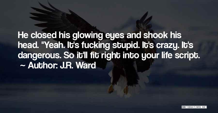 J.R. Ward Quotes: He Closed His Glowing Eyes And Shook His Head. Yeah. It's Fucking Stupid. It's Crazy. It's Dangerous. So It'll Fit