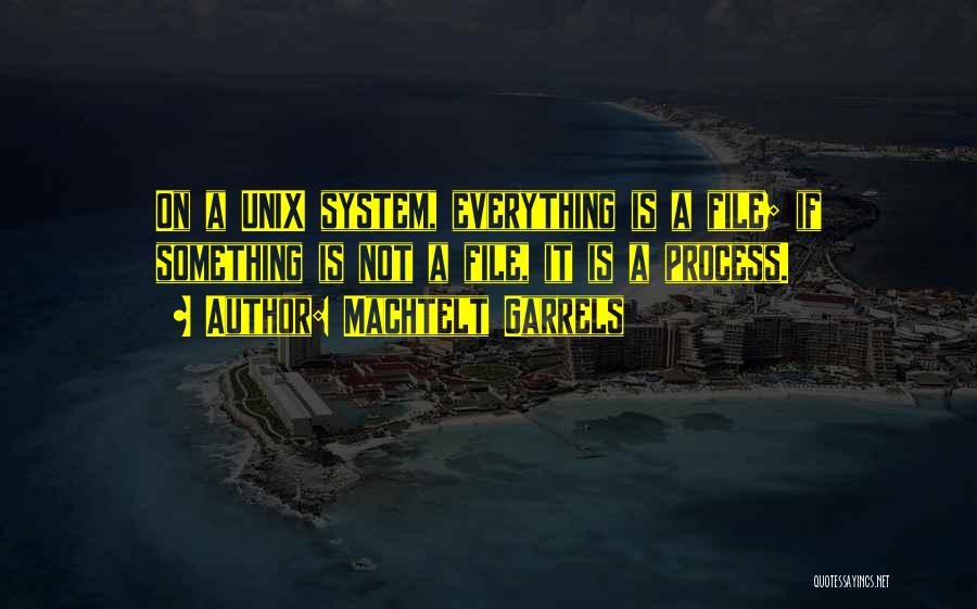 Machtelt Garrels Quotes: On A Unix System, Everything Is A File; If Something Is Not A File, It Is A Process.