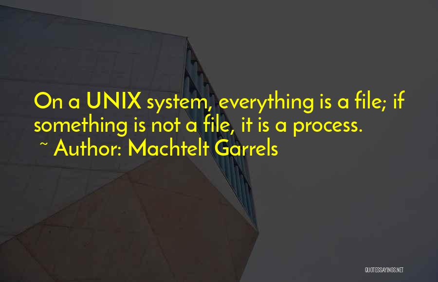 Machtelt Garrels Quotes: On A Unix System, Everything Is A File; If Something Is Not A File, It Is A Process.