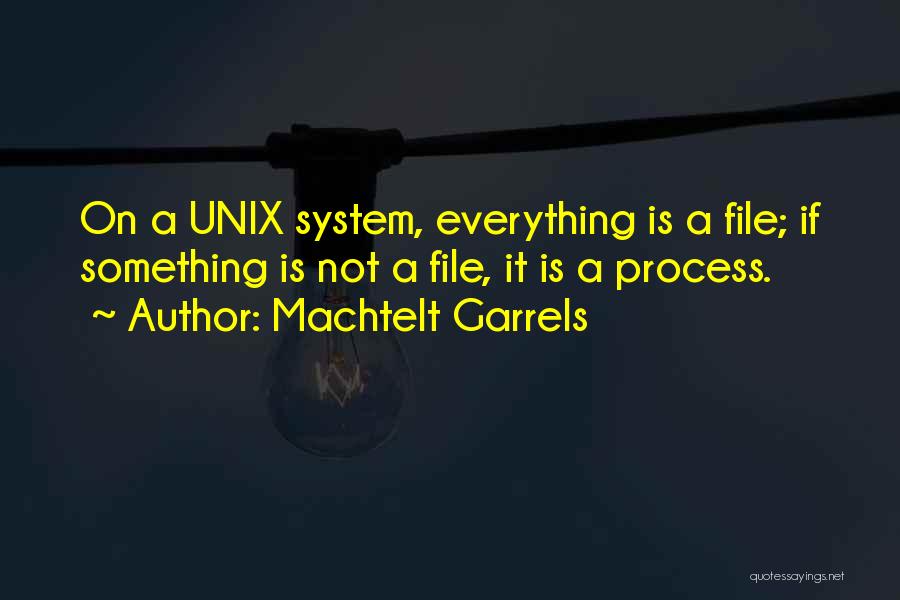 Machtelt Garrels Quotes: On A Unix System, Everything Is A File; If Something Is Not A File, It Is A Process.