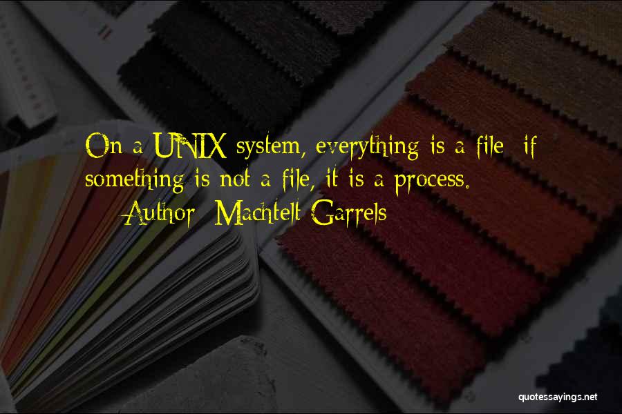 Machtelt Garrels Quotes: On A Unix System, Everything Is A File; If Something Is Not A File, It Is A Process.