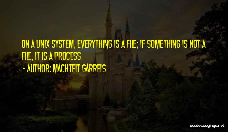 Machtelt Garrels Quotes: On A Unix System, Everything Is A File; If Something Is Not A File, It Is A Process.