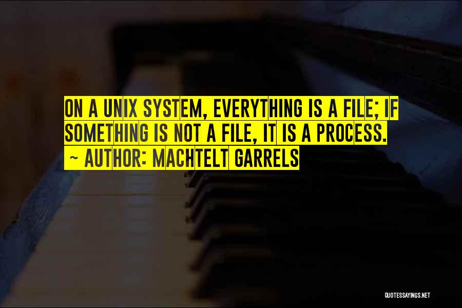 Machtelt Garrels Quotes: On A Unix System, Everything Is A File; If Something Is Not A File, It Is A Process.