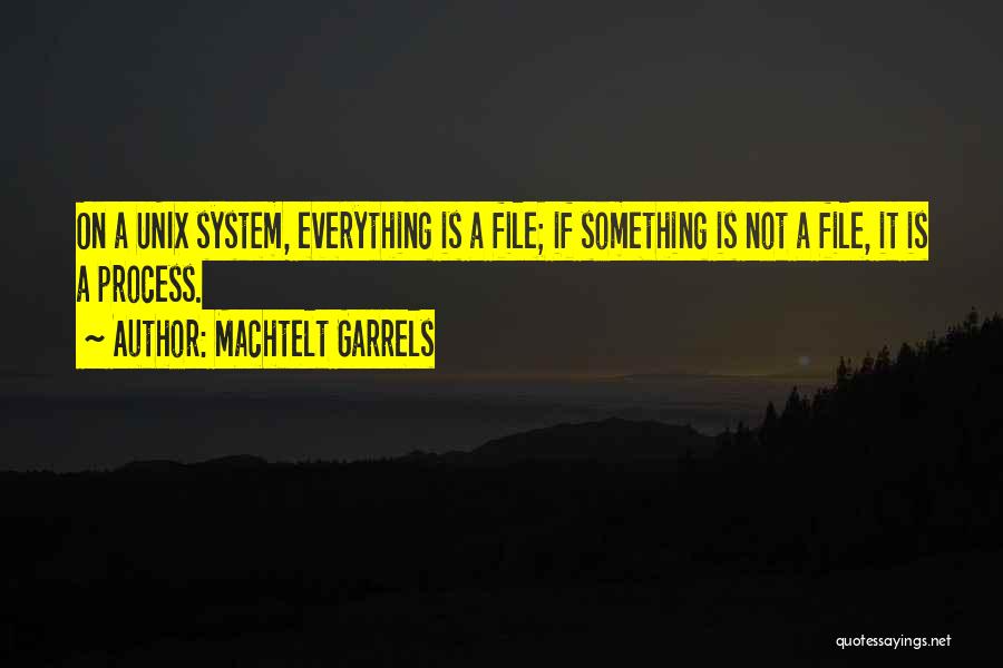 Machtelt Garrels Quotes: On A Unix System, Everything Is A File; If Something Is Not A File, It Is A Process.