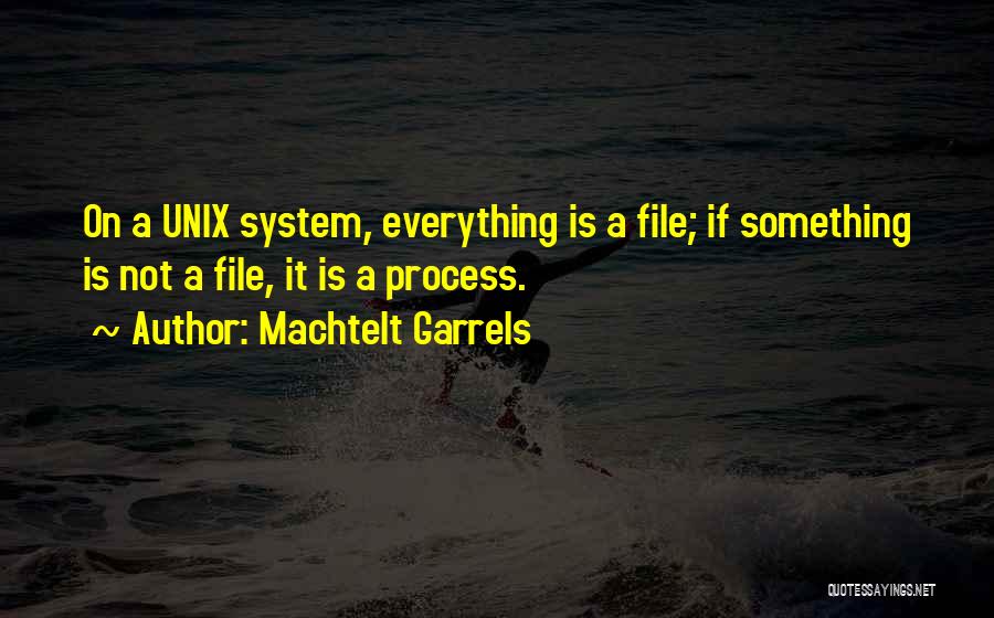 Machtelt Garrels Quotes: On A Unix System, Everything Is A File; If Something Is Not A File, It Is A Process.