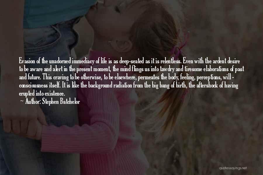 Stephen Batchelor Quotes: Evasion Of The Unadorned Immediacy Of Life Is As Deep-seated As It Is Relentless. Even With The Ardent Desire To