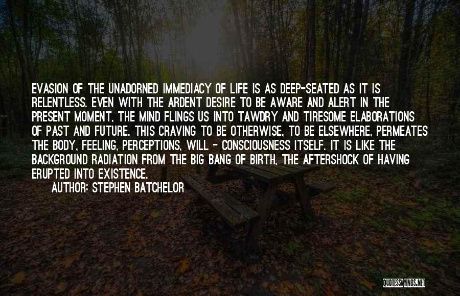 Stephen Batchelor Quotes: Evasion Of The Unadorned Immediacy Of Life Is As Deep-seated As It Is Relentless. Even With The Ardent Desire To