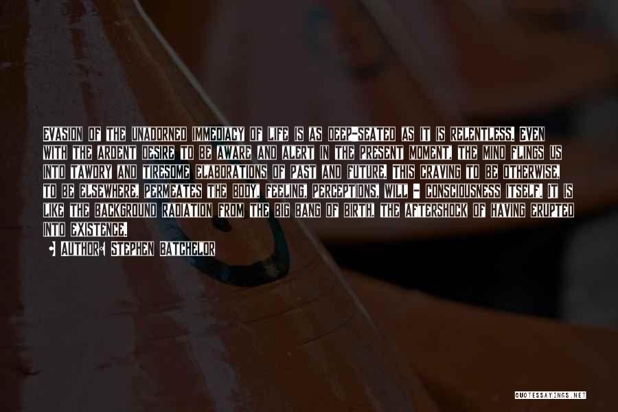 Stephen Batchelor Quotes: Evasion Of The Unadorned Immediacy Of Life Is As Deep-seated As It Is Relentless. Even With The Ardent Desire To