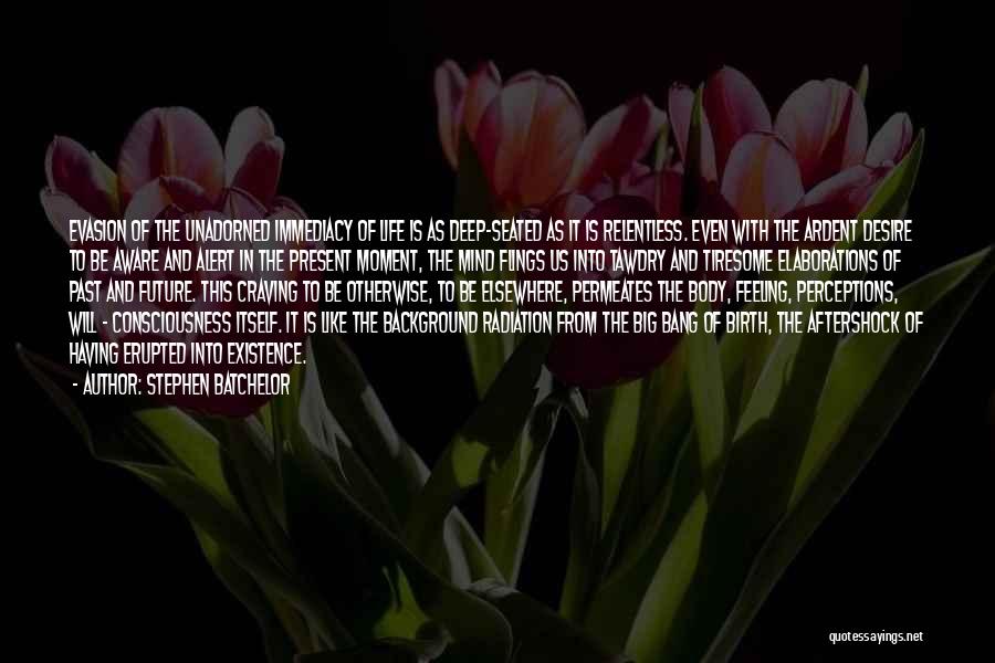 Stephen Batchelor Quotes: Evasion Of The Unadorned Immediacy Of Life Is As Deep-seated As It Is Relentless. Even With The Ardent Desire To