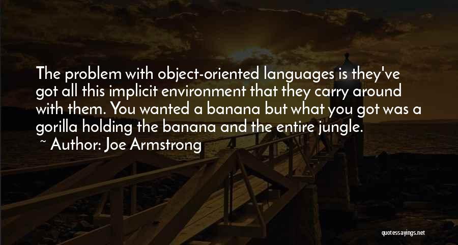 Joe Armstrong Quotes: The Problem With Object-oriented Languages Is They've Got All This Implicit Environment That They Carry Around With Them. You Wanted