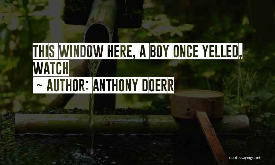 Anthony Doerr Quotes: This Window Here, A Boy Once Yelled, Watch