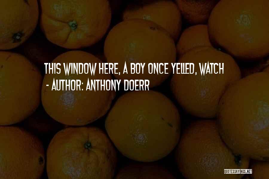 Anthony Doerr Quotes: This Window Here, A Boy Once Yelled, Watch