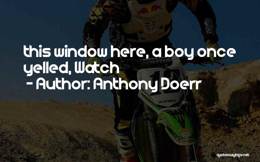 Anthony Doerr Quotes: This Window Here, A Boy Once Yelled, Watch