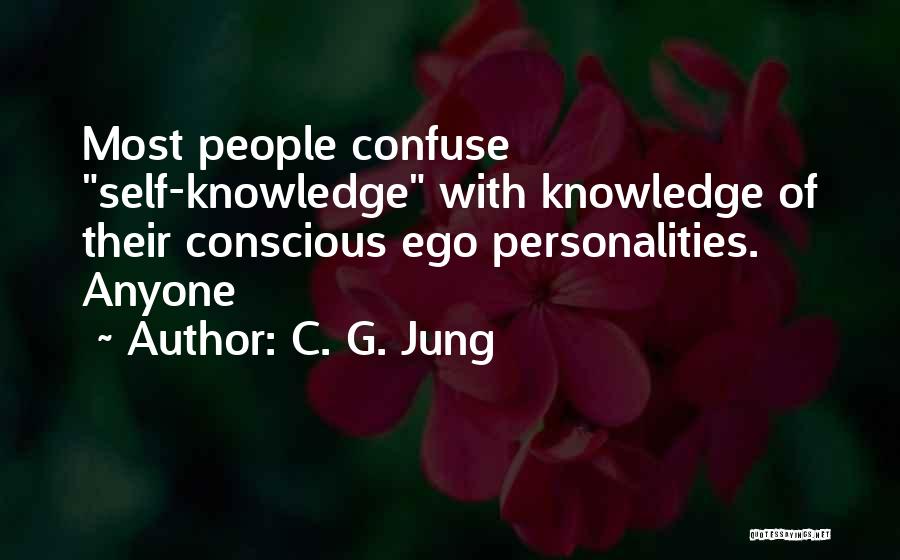 C. G. Jung Quotes: Most People Confuse Self-knowledge With Knowledge Of Their Conscious Ego Personalities. Anyone