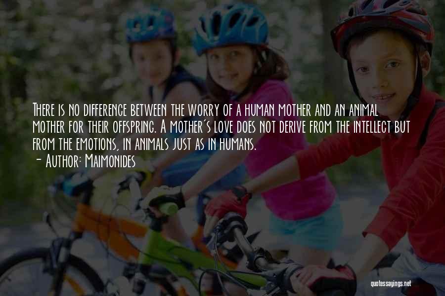 Maimonides Quotes: There Is No Difference Between The Worry Of A Human Mother And An Animal Mother For Their Offspring. A Mother's