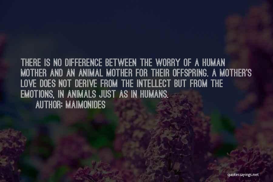 Maimonides Quotes: There Is No Difference Between The Worry Of A Human Mother And An Animal Mother For Their Offspring. A Mother's