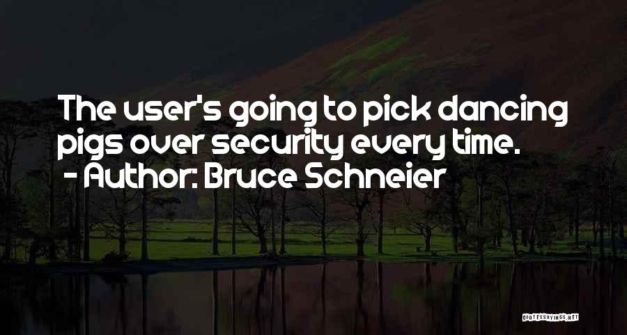 Bruce Schneier Quotes: The User's Going To Pick Dancing Pigs Over Security Every Time.