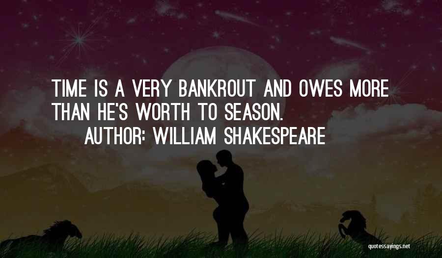 William Shakespeare Quotes: Time Is A Very Bankrout And Owes More Than He's Worth To Season.