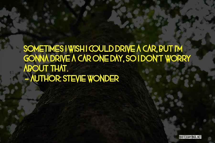 Stevie Wonder Quotes: Sometimes I Wish I Could Drive A Car, But I'm Gonna Drive A Car One Day, So I Don't Worry