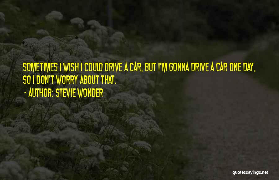Stevie Wonder Quotes: Sometimes I Wish I Could Drive A Car, But I'm Gonna Drive A Car One Day, So I Don't Worry