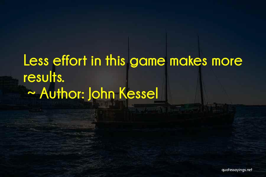 John Kessel Quotes: Less Effort In This Game Makes More Results.