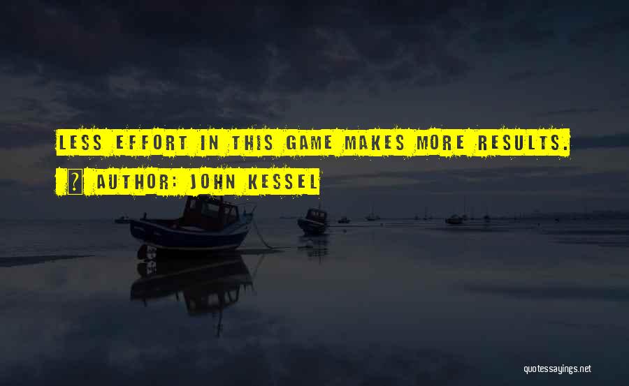 John Kessel Quotes: Less Effort In This Game Makes More Results.