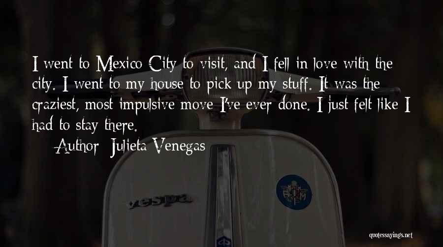 Julieta Venegas Quotes: I Went To Mexico City To Visit, And I Fell In Love With The City. I Went To My House